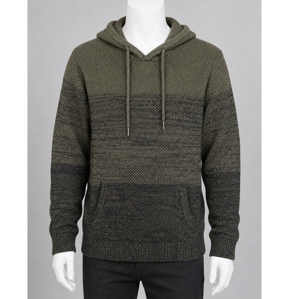 X Ray Jeans Sweater Men large Knitted Hoodie Sweat Shirt. Green Large Urban Chic